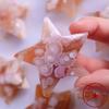 Ágata de flor de cerezo de cristal natural, estrella de cinco puntas, piedra original pulida, bricolaje, piedra semipreciosa, decoración del hogar, adornos al por mayor