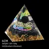 Transfronterizo 6cm Cristal Natural Letra Dorada Adorno Decorativo de Escritorio para el Hogar Pirámide de Resina para Chakra Yoga Meditación