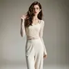 Conjunto de Yoga con Malla para Mujer, Auténtico Conjunto de Dos Piezas, Cubretop de Manga Larga, Cintura Alta, Pantalones Amplios Fluidos, Conjunto de Dos Piezas para Ejercicio de Pilates