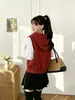 Otoño temprano 2026 nuevo suéter chaleco de punto sin mangas de moda con estilo, cárdigan con capucha para mujer