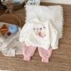 Conjunto de Dos Piezas de Moda para Bebé Niña Primavera y Otoño Lindo Set de Dibujos Animados Sudadera y Pantalón de Chándal Ropa Casual