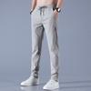 Pantalones casuales coreanos de verano para hombre, ropa sin camisa, pantalones de seda de hielo finos y rectos con personalidad a juego, venta al por mayor