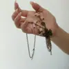 Colar de Joias Antigo Feito à Mão [História de Xishan] Flor de Contas Borboleta Vintage Nicho Retrô