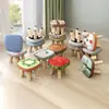 Taburete Pequeño para Uso en Casa, Taburete Bajo Pequeño, Taburete Redondo de Madera Maciza, Taburete Hongo, Banco Lindo para Niños, Taburete Suave para Sentarse, Taburete Creativo para Cambiarse los Zapatos