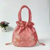 Bolso de Mano para Mujer Bolso Pequeño Bolso de Mano Estilo Étnico Bolso Bordado Bolso de Mamá Bolso Cubo para Mujer Cierre de Cordón Bolso para Teléfono Móvil Hanfu