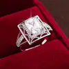 Nuevo Anillo Creativo de Azúcar de Hielo Cuadrado Dongdi, Simple y Elegante, Anillo Versátil, Joyería de Cobre de Moda al por Mayor