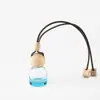 En Stock 10ml Aromaterapia para Coche Botella Dispensadora Colorida Vacía Esmerilada Colgante para Coche Difusor de Pequeña Capacidad con Tapa de Madera Botella para Aceites Esenciales