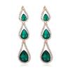 Brincos europeus e americanos longos brincos geométricos de borla femininos Ruili Liga incrustada de diamantes AliExpress comércio exterior Joias brincos