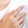 Anillo de Acero Inoxidable con Forma de Concha en V Europeo y Americano Diseño de Nicho Femenino Sentido de Diseño Estilo Frío Simple Todo Fósforo Traje de Pulsera Transfronterizo