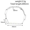Venta Directa de Fábrica Fuente Personalizada Aleación de Zinc Galvanoplastia Fundición a Presión Pulsera Larga de Perla Plateada Joyería de Pulsera