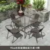 Mesa e Cadeiras de Lazer para Exterior com Pátio à Prova d'Água e Proteção Solar para Jardim, Quintal, Preparo de Chá, Beber Chá, Mesa de Centro Empilhável para Exterior, Varanda Pequena
