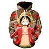 Novedades de comercio exterior para hombres y mujeres con características 3D Gorra de doble capa estilo hip-hop con estampado de One Piece Outlet de fábrica de suéteres para hombre