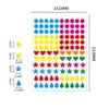 Adesivos de Combinação Multiformato Recompensa para Alunos Coração a Laser Estrela Redonda Placa de Cobre Papel Autoadesivo Etiqueta Colorida