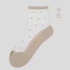 Calcetines de mujer de moda transparentes de nailon seda con fondo de algodón, de lunares pequeños, florales, de seda transparente, calcetines de mujer de seda cristalina, venta al por mayor de fábrica
