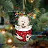 Colgante de Navidad Personalizado Cachorro Acrílico Plano Colgante de Perro Joyería Suministros para Fiesta de Año Nuevo Colgante Decorativo