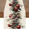 Caminho de Mesa de Natal Transfronteiriço Decoração de Feriado Retro Americano Toalha de Mesa Pano de Tira Longa Novo Decoração de Festa Transfronteiriça