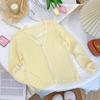 Crema Niños Ropa de Niños Niñas Cárdigan Delgado de Punto 2025 Verano Suave Ceroso Camisa con Aire Acondicionado Chaqueta de Manga Larga para Bebé