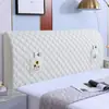 Funda suave para cabecero elástica universal de color sólido todo incluido, funda protectora a prueba de polvo para cojines suaves de dormitorio