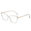 Gafas de sol estilo ojo de gato para mujer, estilo europeo y americano, con espejo plano antiluz azul, estilo retro, con montura cruzada, 2024