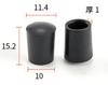 Revestimiento de plástico redondo de 16 mm, tubo redondo de plástico, revestimiento de PVC de goma suave, protección negra para mesa y silla, cubierta antideslizante para pies