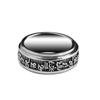 Joyería de Moda Plata Tailandesa Plata S925 Anillo Simple Giratorio con Mantra de Seis Sílabas
