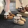 Moda Abrigo Antideslizante Suela Gruesa Suave Suela Plana Zapatos de Algodón Retro Versátil Forro Polar Cálido Botas de Nieve para Mujer Otoño e Invierno