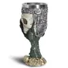Copa de vino con forma de calavera de resina, con personalidad, adornos de vajilla, copa de vino con forma de calavera de garra de águila, revestimiento de acero inoxidable