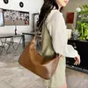 Bolso Bandolera Retro Maillard Bolso de Viaje para el Trabajo para Mujer 2025 Nuevo Bolso Tote Coreano Más Fácil de Combinar Bolso de Hombro de Gran Capacidad