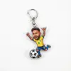 Chaveiro de Acrílico com Estrelas do Futebol dos EUA, Canadá e México na Copa do Mundo, Apresentando Personagens de Desenho Animado de Cristiano Ronaldo, Messi e Neymar
