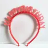 Diadema Perlada Luminosa Europea y Americana de Cumpleaños Letra Happybirthday Diadema Nudada Corona
