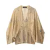 Atacado Transfronteiriço Estilo Europeu e Americano 2026 Nova Moda Elegante Feminino Solto Emagrecedor Listrado Cor Sólida Manga Longa Camisa Top