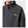 Moletoms Meia-Zip com Gola Alta para Primavera, Outono e Inverno para Homens e Mulheres, Tops Casuais Simples com Letras para Casais, Estilo Regular e Estilo Veludo