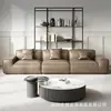 Sofá Minimalista Italiano Bloco de Tofu Couro Genuíno Modular Dividido Combinação Livre Sala de Estar Doméstica Linha Reta Sofá de Couro de Vaca