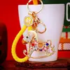 Llavero de Pony de la Suerte con Incrustaciones de Diamantes Estilo Chino Colgante del Zodiaco para Niño Colgante para Llave de Aleación de Zinc para Coche Colgante para Bolso Venta al por Mayor