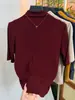 Moda Estilo Coreano Redutor de Idade Gola Meia-Alta Manga de Cinco Pontos Camiseta Feminina Outono 2026 Novo Emagrecedor Valoriza o Corpo Cor Sólida Top Tendência