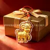 Chaveiro Ovelhinha Corrente de Celular Pingente Desenho Animado Criativo Ovelha do Zodíaco Folha de Ouro Alça de Mão Pequeno Presente para Promoção
