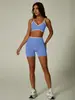 Conjunto deportivo de dos piezas teveo transfronterizo sin costuras para exteriores con bloques de color: sujetador deportivo, shorts, pantalones largos, conjunto de yoga, ropa de fitness, ropa de yoga
