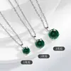 Venta en vivo imitación plata esterlina S925 collar de moissanita de cuatro garras para mujer joyería de comercio exterior transfronterizo colgante cadena clavicular al por mayor