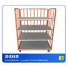 Carrito de Almacén de Cuatro Niveles Carrito de Logística Carrito de Rejilla Empuje-Tire Carrito de Mano para Almacén Carrito de Rotación de Carga Carrito de Herramienta de Manejo