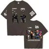 Camiseta de tamanho europeu transfronteiriça para o tour de Chris Brown e Usher 2026, para homens e mulheres, estilo Harajuku, manga curta, gola redonda, casual
