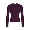 Camiseta de Manga Comprida Camiseta Feminina de Manga Comprida Modeladora de Corpo Gola Redonda Justa Camada Base Feita Sob Medida