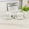 Venta Directa Transfronteriza de Tazas de Café y Platillos de Porcelana Hueso Serie Aijia Runway, Tazas de Cerámica Minimalistas Modernas, Recomendadas para Uso Doméstico y como Regalos