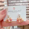 Pendientes Minimalistas Versátiles de Perla Gota de Aceite Caballo del Zodiaco Estilo Coreano Pendientes de Aguja de Plata de Moda con Sentido de Diseño para Viajar al Trabajo