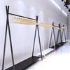 Estante de exhibición de ropa para niños y niñas, estante de exhibición lateral para colgar en el piso, directo de fábrica