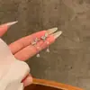 Brincos de Zircônia Brilhante Estilo Coreano Argola de Prata com Laço e Gota d'Água para Mulheres, Luxuosos e de Alta Qualidade, Acessórios de Orelha Únicos e Bonitos