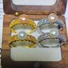 Anillo de Perla Natural de Alta Calidad Dan Tao Jewelry con Diseño de Múltiples Perlas Chapado en Oro, Tamaño Ajustable, Venta al por Mayor, Princesa Fugitiva Perla Blanca