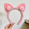 Diadema divertida estilo coreano de dibujos animados para mujer, con diseño de peluche, perfecta para usar al aplicar mascarillas faciales o lavarse la cara, y también adecuada para crear un peinado de coleta alta.