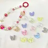 Corrente Colorida UV de Gelatina Luminosa Borboleta Voando DIY Artesanal para Celular Pulseira Colar Pingente Acessórios de Joia