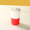 Taza de Plástico para Café de Paja de Trigo con Tapa, Taza Doméstica para Leche y Leche de Soya, Taza de Agua Térmica Conveniente, Taza de Desayuno para Oficinistas