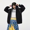 Producto nuevo de primavera y otoño, chaqueta con capucha y bordes cosidos, unisex, marca de moda, elegante y versátil para adolescentes, prenda exterior estilo dopamina